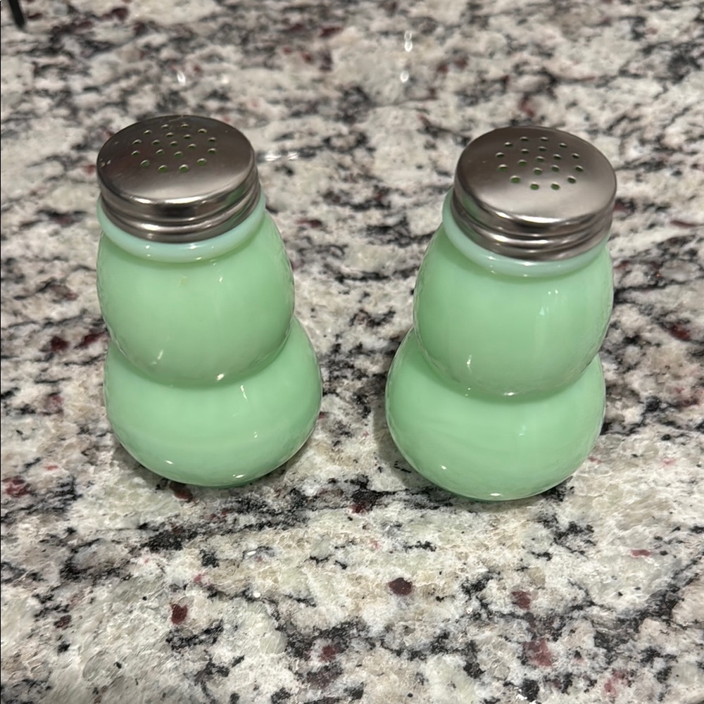Mint Green Salt and Pepper Shakers